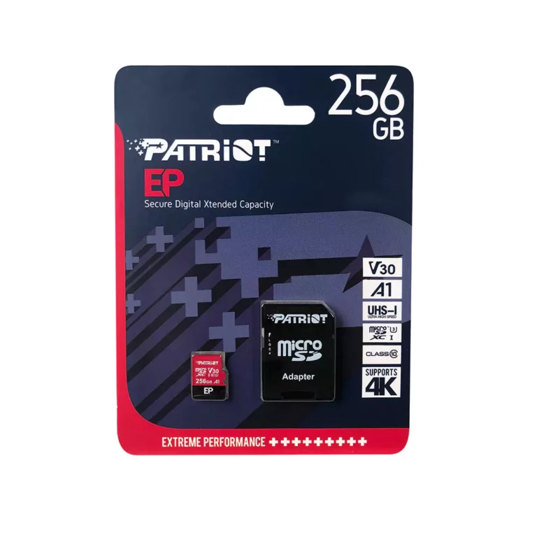 رم میکرو 256 گیگ پاتریوت Patriot EP A1 V30 U3 C10 90MB/s + خشاب