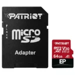 رم میکرو 64 گیگ پاتریوت Patriot EP A1 V30 U3 C10 90MB/s + خشاب