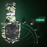هدفون گیمینگ برند Onikuma مدل K8 رنگ سبز ارتشی