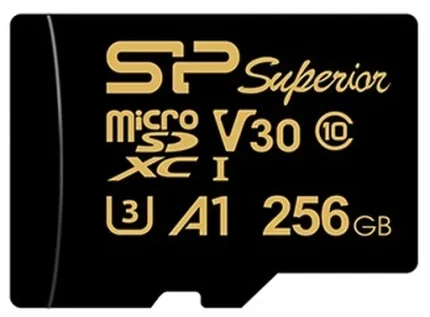 کارت حافظه میکرو SD سیلیکون پاور مدل Superior Golden Series کلاس 10 استاندارد UHS-I U3 سرعت 100MBps ظرفیت 256 گیگابایت