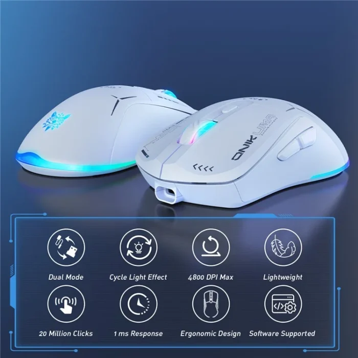 ماوس گیمینگ بی‌سیم اونیکوما ONIKUMA CW917 سفید - تصویر 2