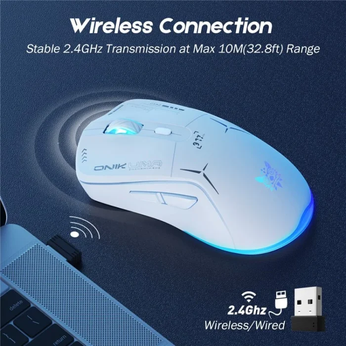 ماوس گیمینگ بی‌سیم اونیکوما ONIKUMA CW917 سفید - تصویر 3
