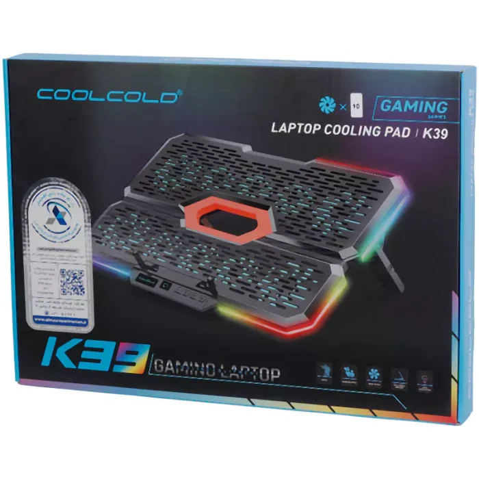 پایه خنک کننده لپ تاپ کول کلد مدل K39 RGB - تصویر 3