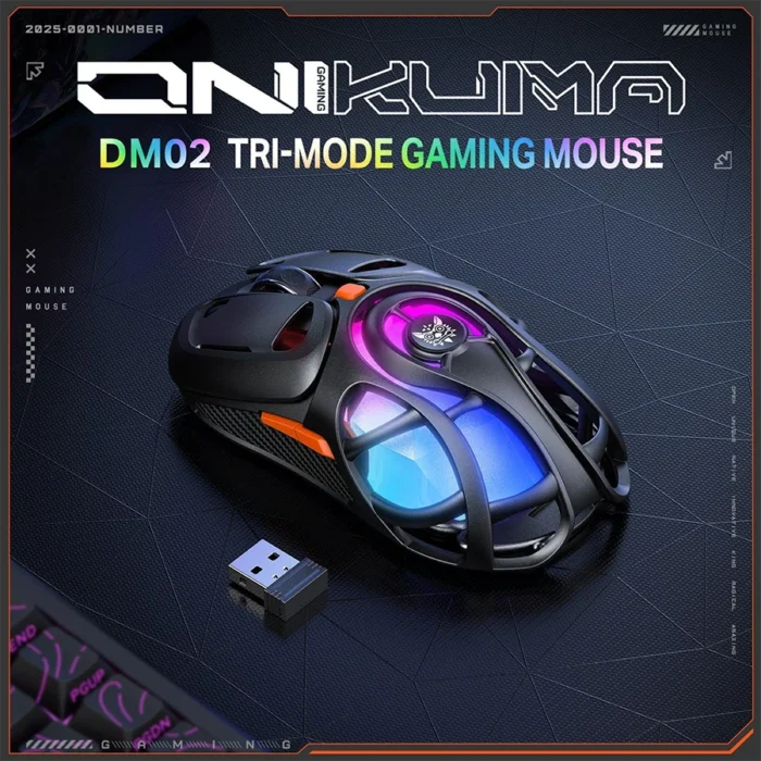 موس بی‌سیم گیمینگ اونیکوما ONIKUMA DM02 Gray - تصویر 2