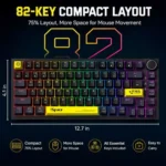 کیبورد باسیم گیمینگ اونیکوما مدل ONIKUMA G52 New Black - تصویر 4